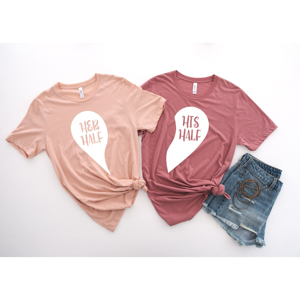 Her half Shirt,His half Shirt,Couple Valentines Shirt,Heart Shirt,His & Hers,Matching Tee,Wedding Gift,Anniversary Gift,Valentines Gift - 4.jpg