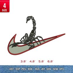 swoosh scorpio / animal embroidery design/ animal design/ embroidery pattern/ design pes dst vp3  format