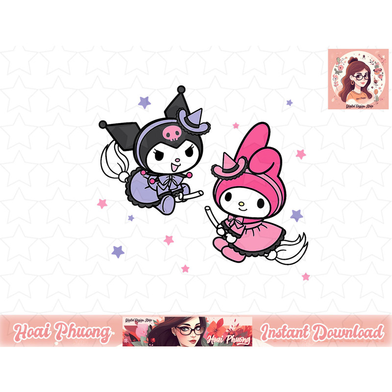 My Melody Kuromi Little Witches Halloween png, instant download.jpg