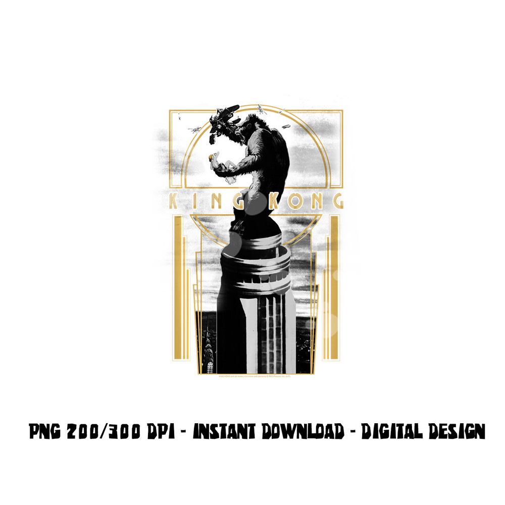 King Kong Deco Longsleeve T Shirt Long Sleeve png, sublimation .jpg