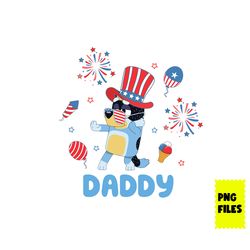 bluey bandit dad 4th of july png, 4th of july png, bluey 4th of july png, bluey png, bluey patriotic png digital file