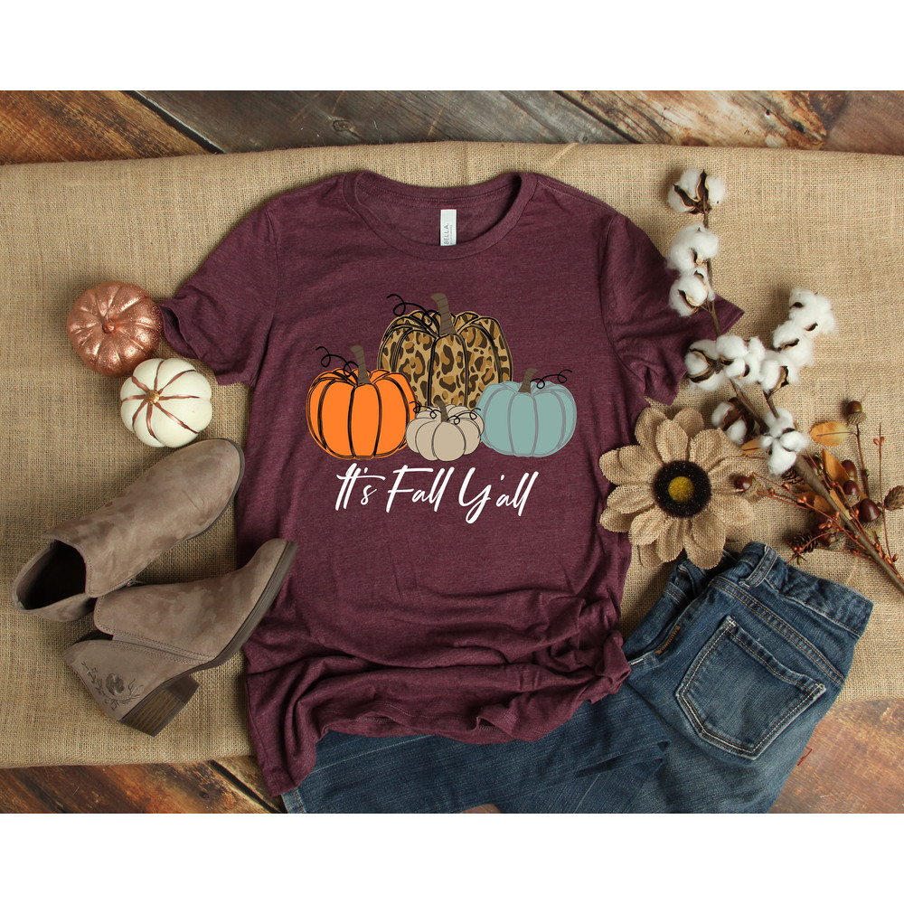 It is fall y'all Shirt, Pumpkin Tee,Buffalo Plaid Thanksgiving Shirt,Thanksgiving Family Shirt,Thanksgiving Matching - 1.jpg