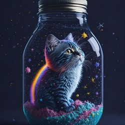 kitten, stars in a jar, very beautiful