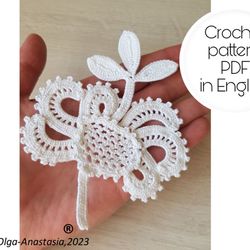 Crochet antique fantasy flower pattern , decor crochet pattern , fantasy crochet pattern , crochet flower pattern .