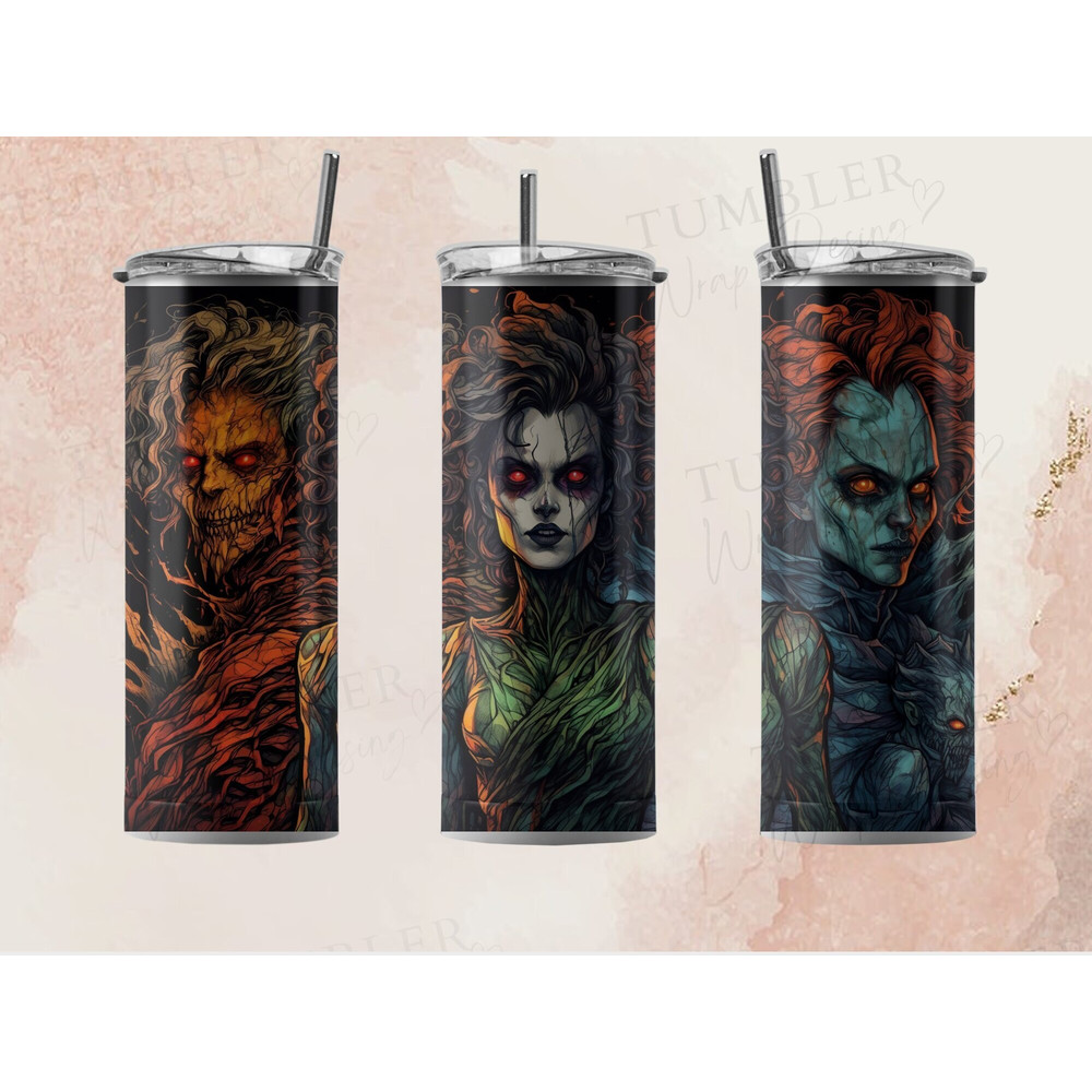 20oz skinny tumbler sublimation png  Sublimation Designs Downloads  Horror collage poster straight and tapered full tumbler wrap-3.jpg