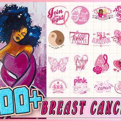 breast cancer bundle svg, cancer awareness svg bundle, fight cancer svg cut file, digital download, in october wear pink