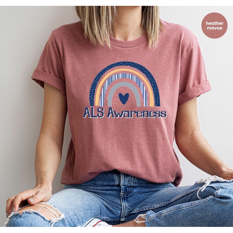 ALS Support T-Shirt, ALS Awareness Month Outfit, ALS Warrior Tee, Amyotrophic Lateral Sclerosis, Als Survivor Gift, Als Rainbow Graphic Tees - 1.jpg