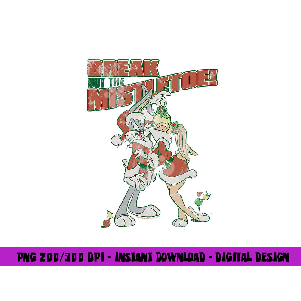 Looney Tunes Bugs and Lola Mistletoe png, sublimation .jpg
