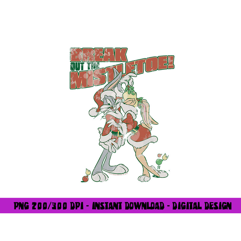 Looney Tunes Bugs and Lola Mistletoe png, sublimation .jpg