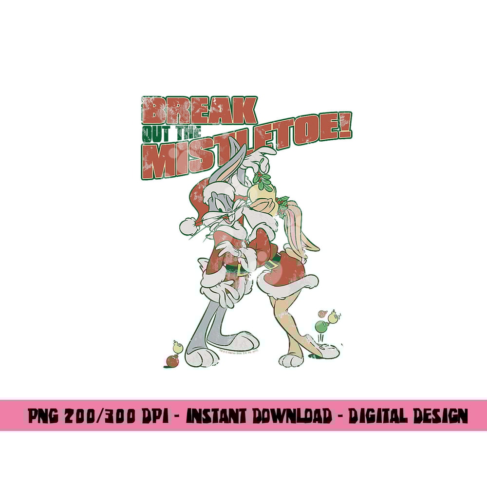 Looney Tunes Bugs and Lola Mistletoe png, sublimation .jpg