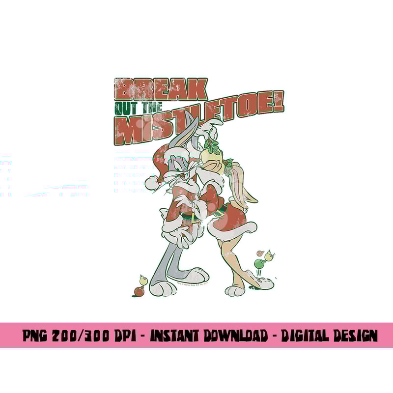 Looney Tunes Bugs and Lola Mistletoe png, sublimation .jpg