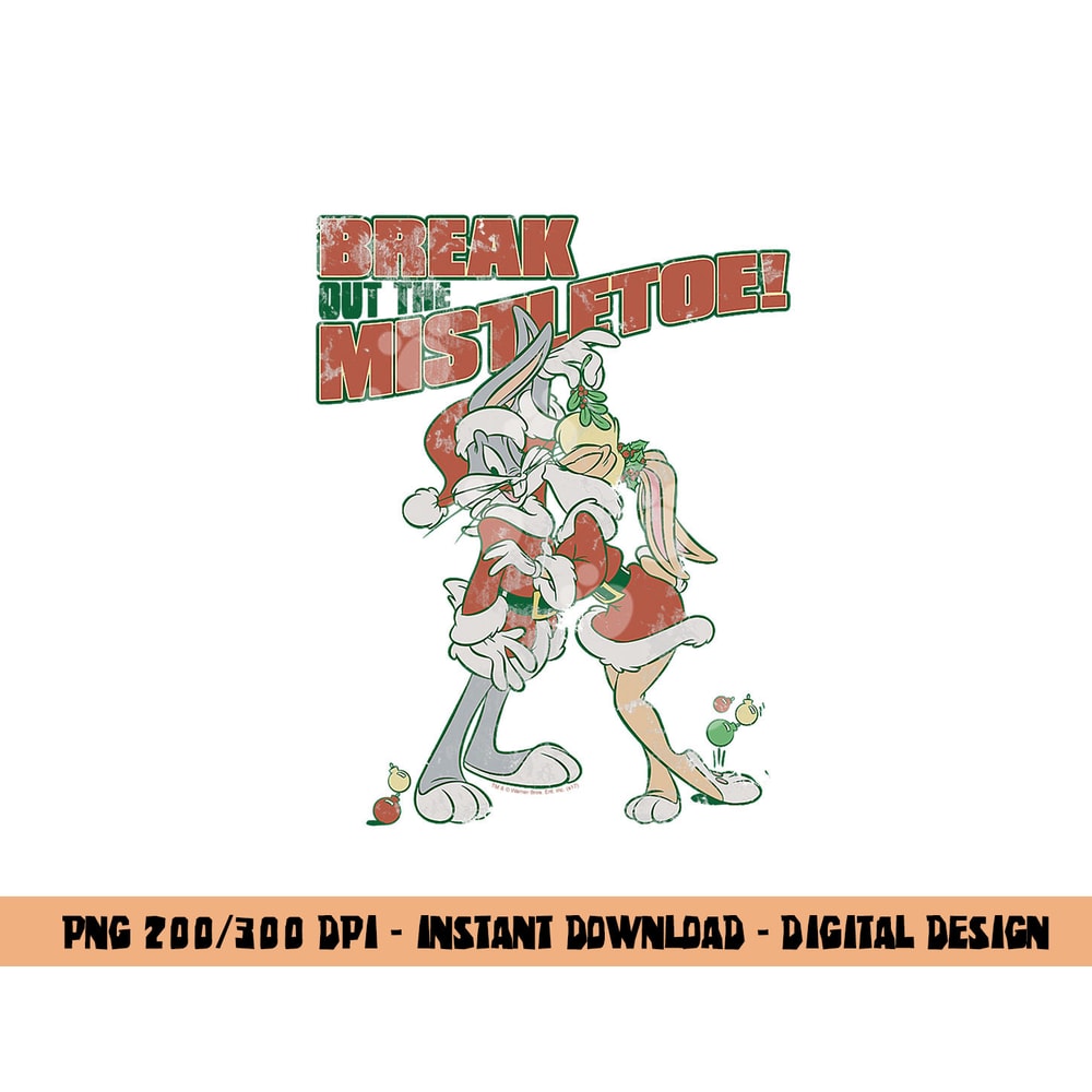 Looney Tunes Bugs and Lola Mistletoe png, sublimation .jpg