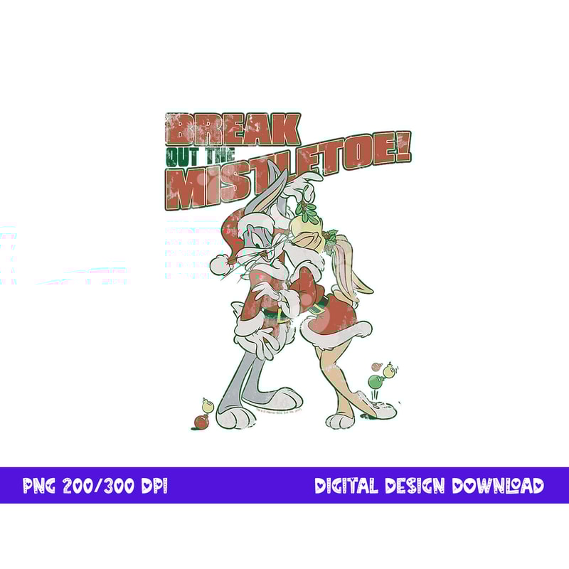 Looney Tunes Bugs and Lola Mistletoe png, sublimation .jpg