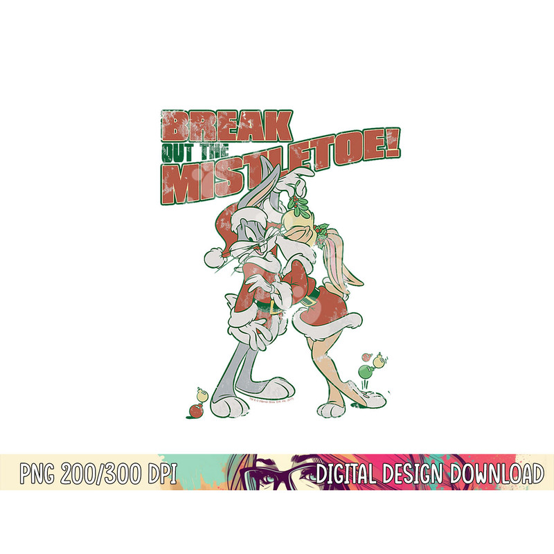 Looney Tunes Bugs and Lola Mistletoe png, sublimation .jpg