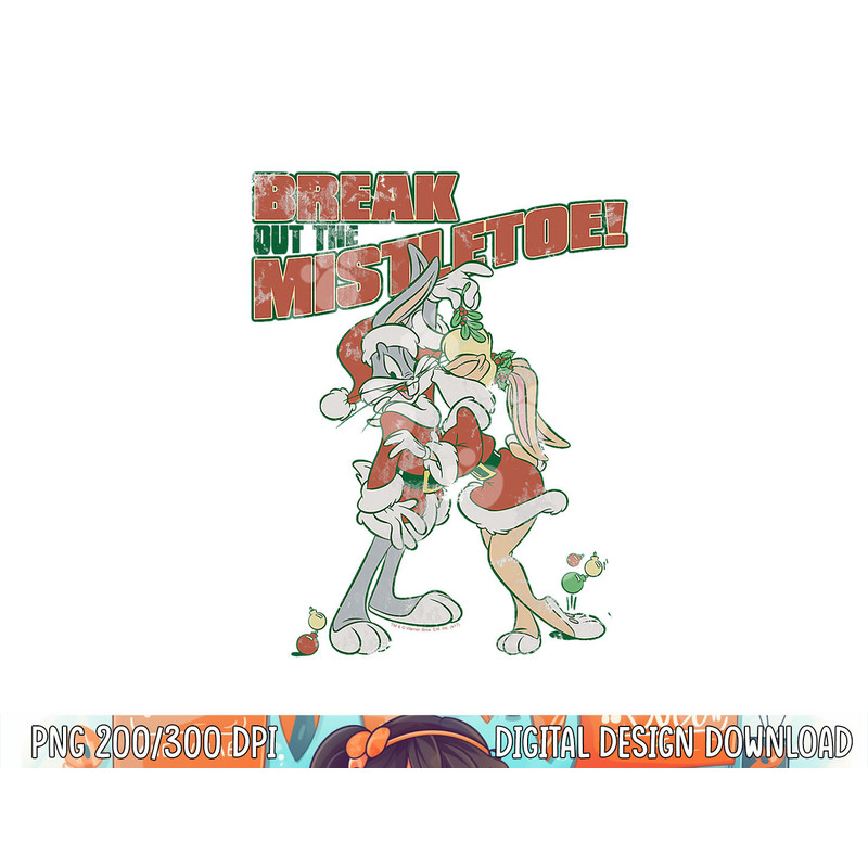 Looney Tunes Bugs and Lola Mistletoe png, sublimation .jpg