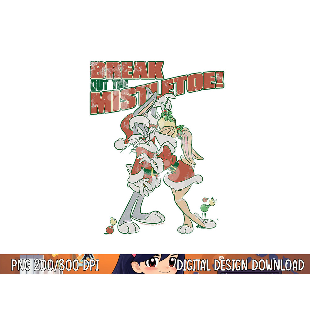 Looney Tunes Bugs and Lola Mistletoe png, sublimation .jpg