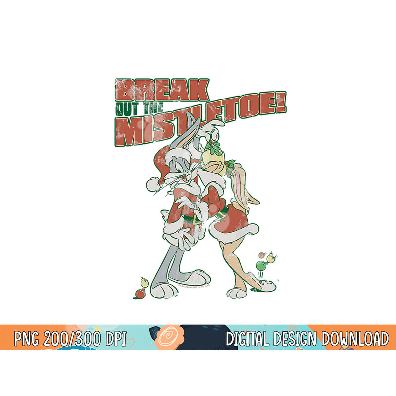 Looney Tunes Bugs and Lola Mistletoe  png, sublimation .jpg