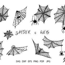 spiders and spider web bundle svg