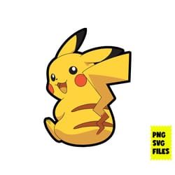 pikachu svg, pokemon characters svg, cartoon svg, png digital file