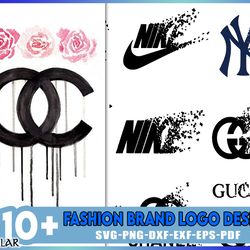 famous brand logo svg bundle, sport brand logo bundle svg digital cutting files, fashion logo svg files for cricut