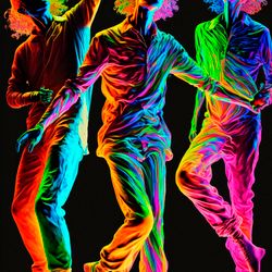 let's dance! colorful psychedelic art.