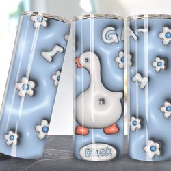 inflated ducky tumbler design skinny sublimation, 3d tumbler wrap png, 3d sublimation design, blue tumbler wrap 20oz ski