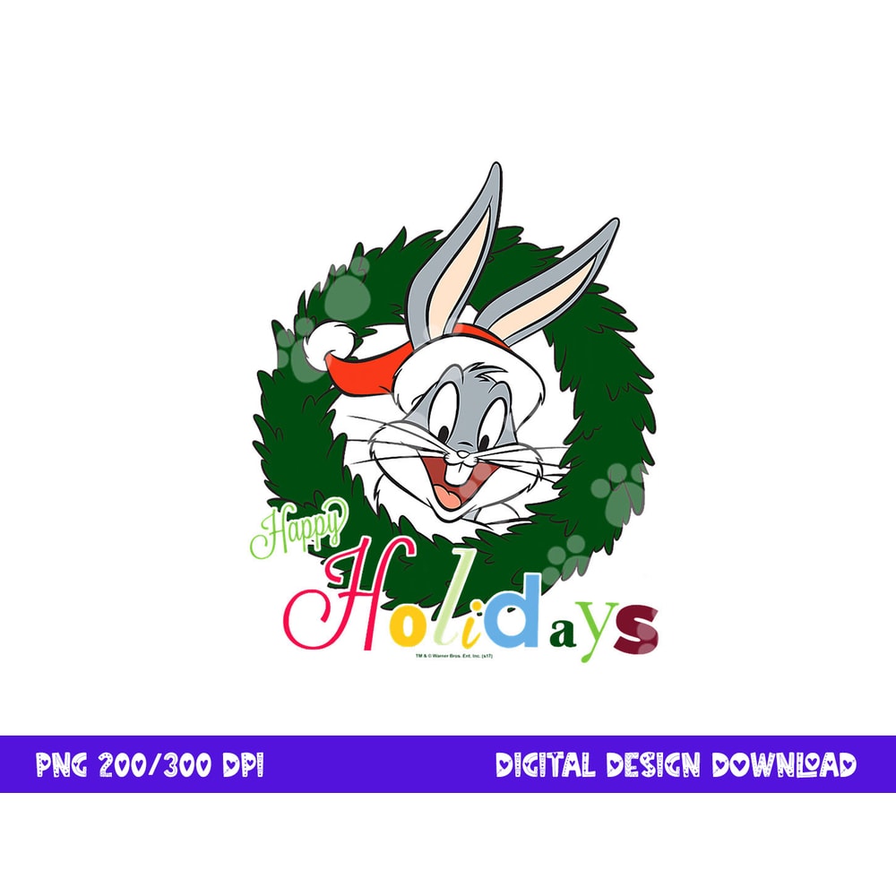 Looney Tunes Holiday Bugs Bunny png, sublimation .jpg