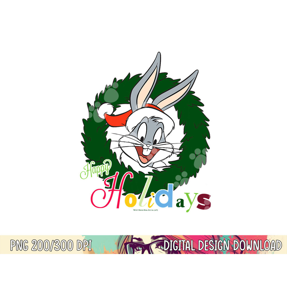 Looney Tunes Holiday Bugs Bunny png, sublimation .jpg