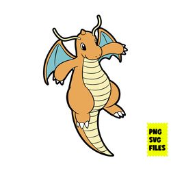 pokemon  dragonite svg, dragonite svg, pokemon svg, pokemon characters svg, cartoon svg, png digital file