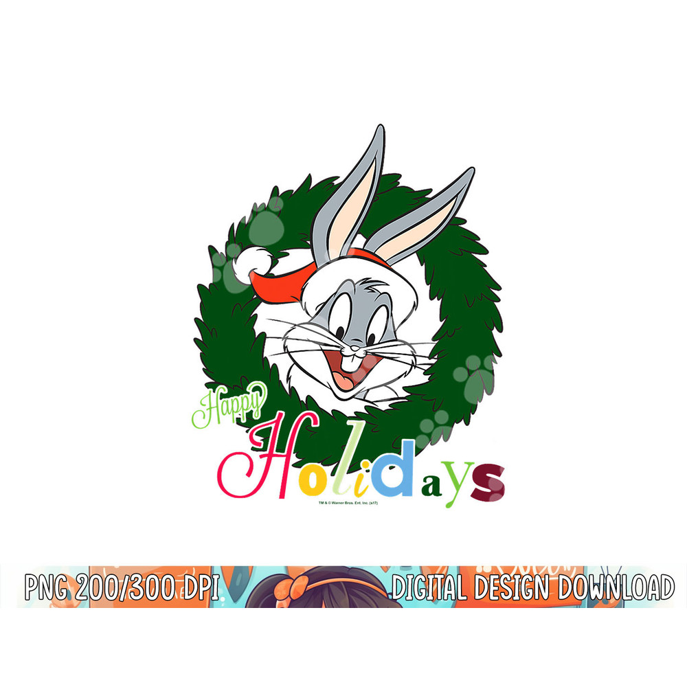 Looney Tunes Holiday Bugs Bunny png, sublimation .jpg