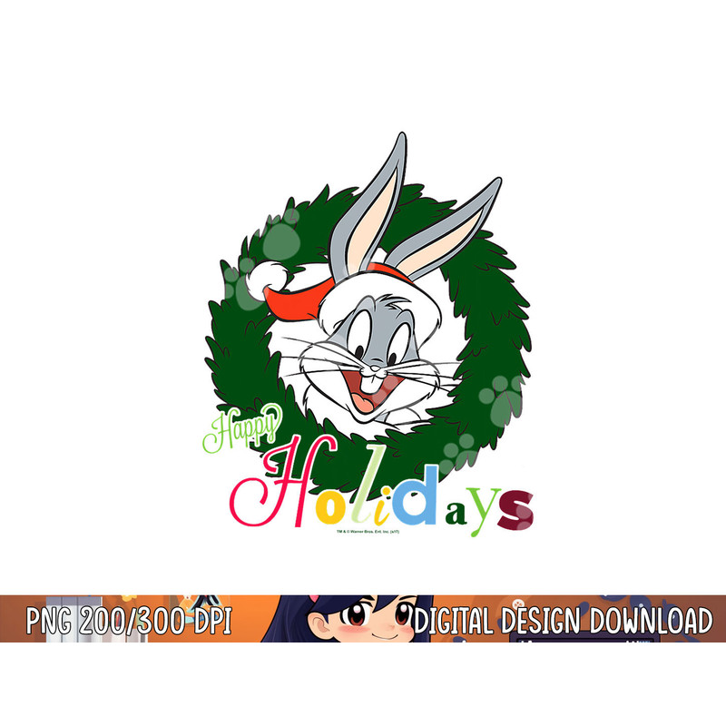 Looney Tunes Holiday Bugs Bunny png, sublimation .jpg
