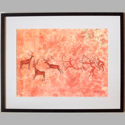 modern painting interior watercolor painting abstract painting pastel drawing prehistoric man painting ancient art naive