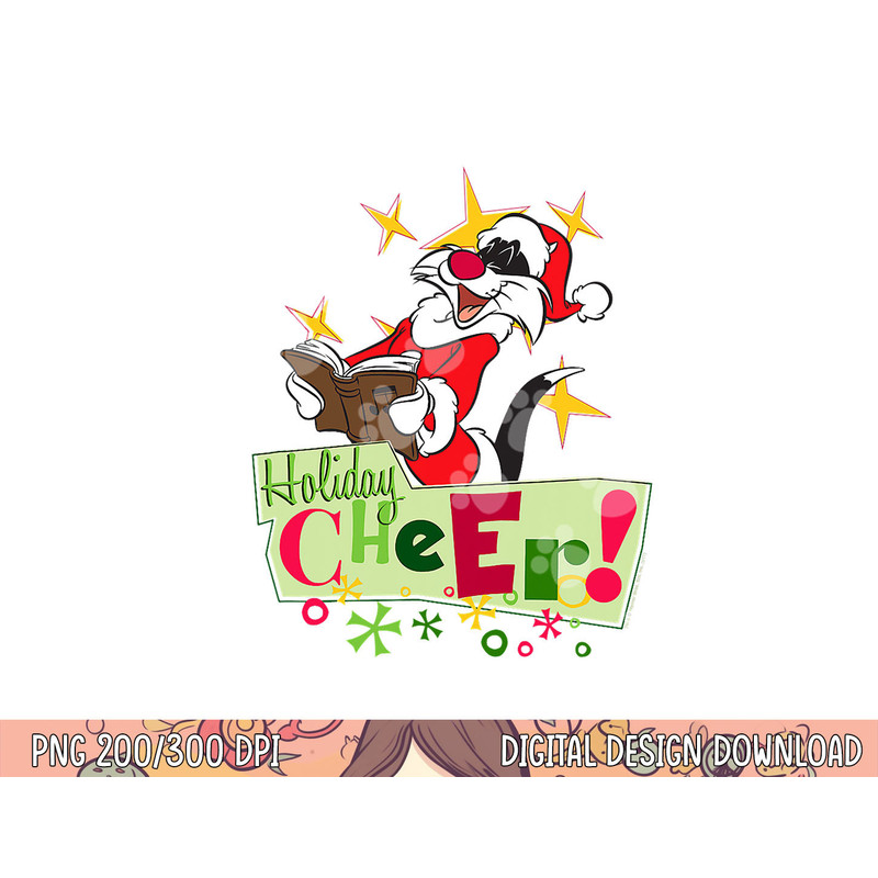 Looney Tunes Holiday Cheer Sylvester png, sublimation .jpg