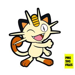 nyasu svg, pokemon nyasu svg, meowth svg, pokemon svg, pokemon characters svg, cartoon svg, png digital file