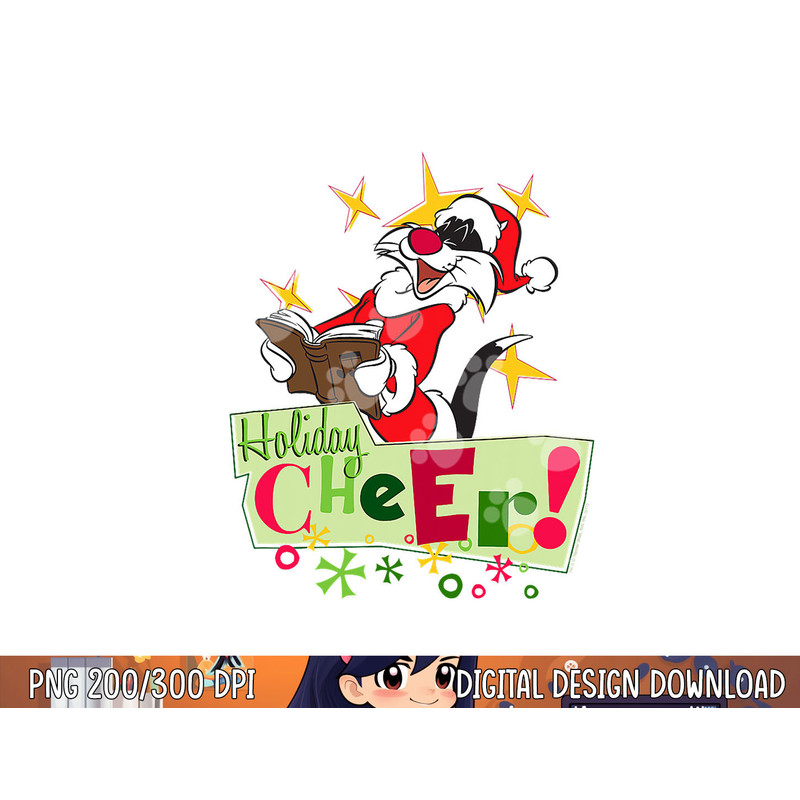 Looney Tunes Holiday Cheer Sylvester png, sublimation .jpg
