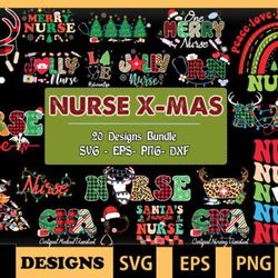 Nurse Christmas Bundle SVG 20 designs Nurse Christmas Bundle SVG 20 designs