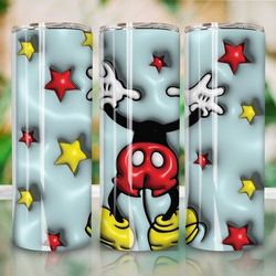 3d inflated mouse 20 oz tumbler design template for sublimation, cartoon 20 oz skinny tumbler digital sublimation, movie