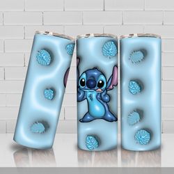 3d inflated blue animal ice cream 20oz skinny straight & tapered tumbler design, 3d cartoon movie sublimation wraps, sub