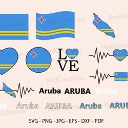 aruba flag bundle svg, love, map, heart aruba flag bundle svg, love, map, heart