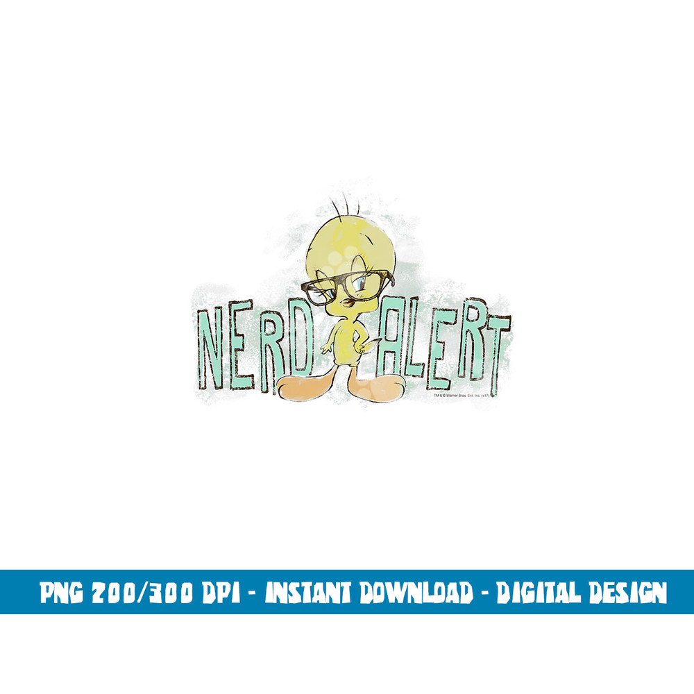 Looney Tunes Tweety Nerd Alert png, sublimation .jpg