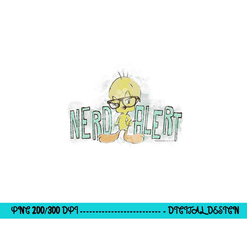Looney Tunes Tweety Nerd Alert png, sublimation .jpg