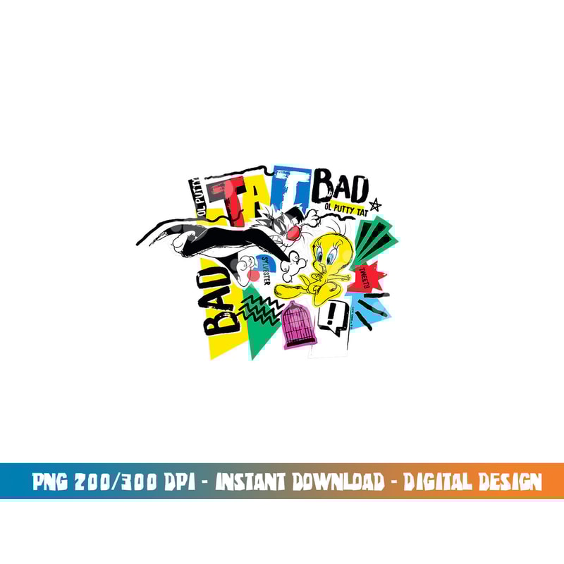 Looney Tunes Tweety Slyvester Chase is On png, sublimation .jpg