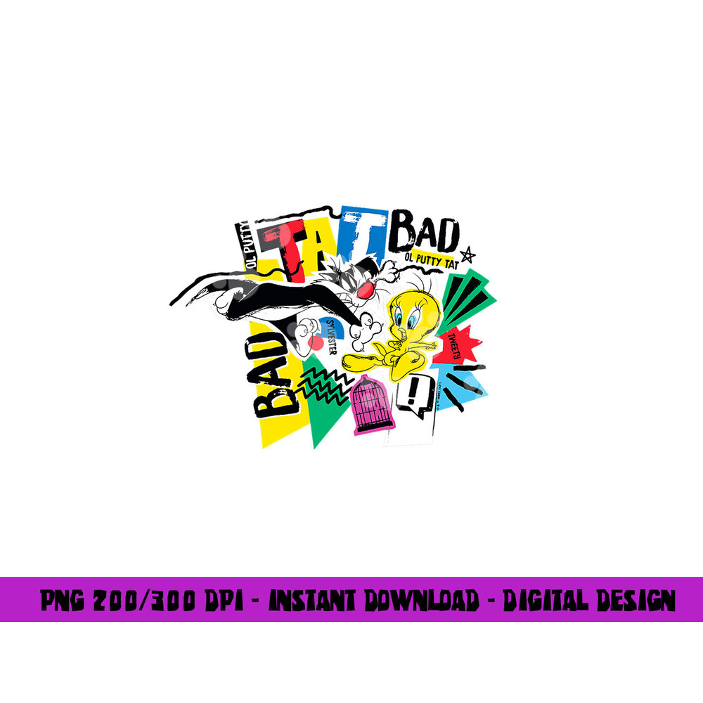 Looney Tunes Tweety Slyvester Chase is On  png, sublimation .jpg