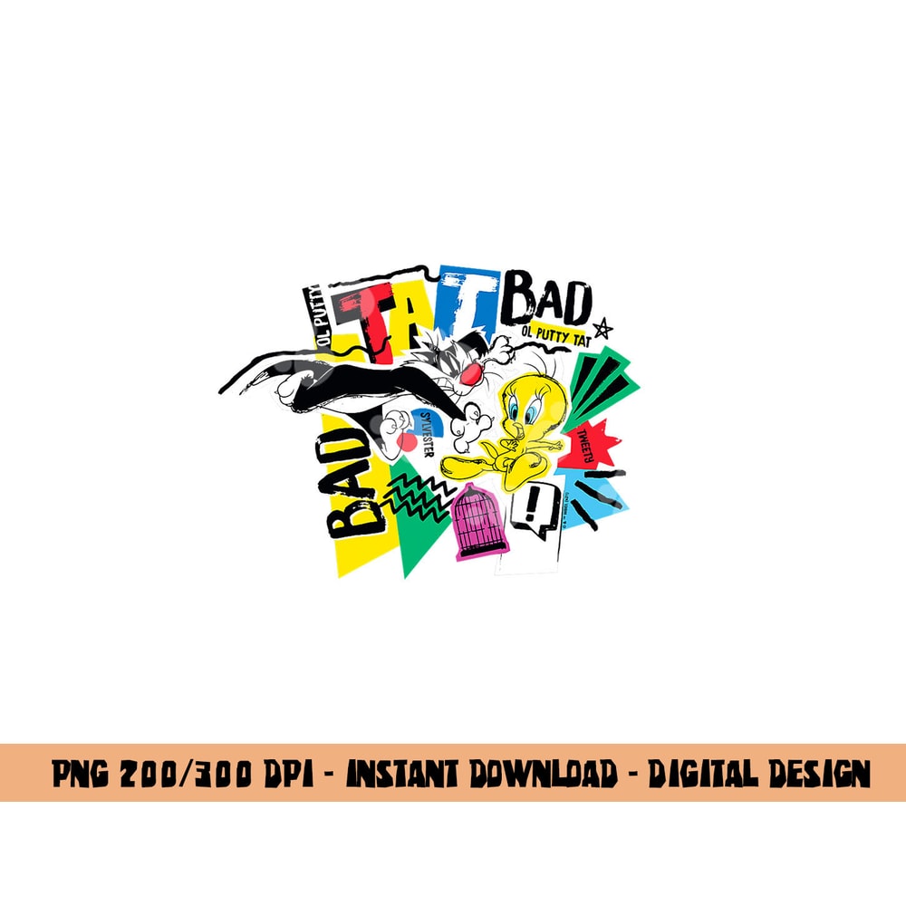 Looney Tunes Tweety Slyvester Chase is On png, sublimation .jpg