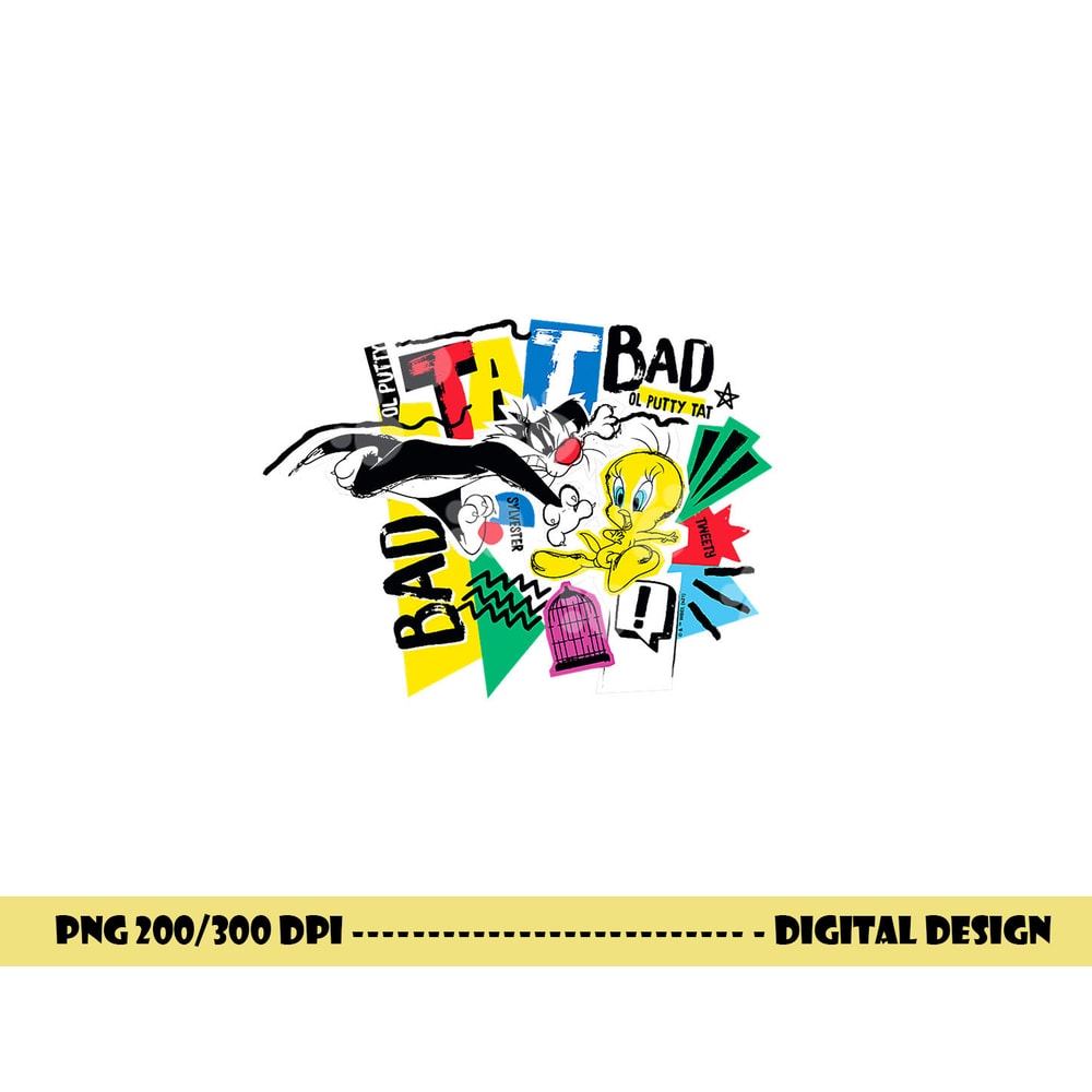 Looney Tunes Tweety Slyvester Chase is On png, sublimation .jpg