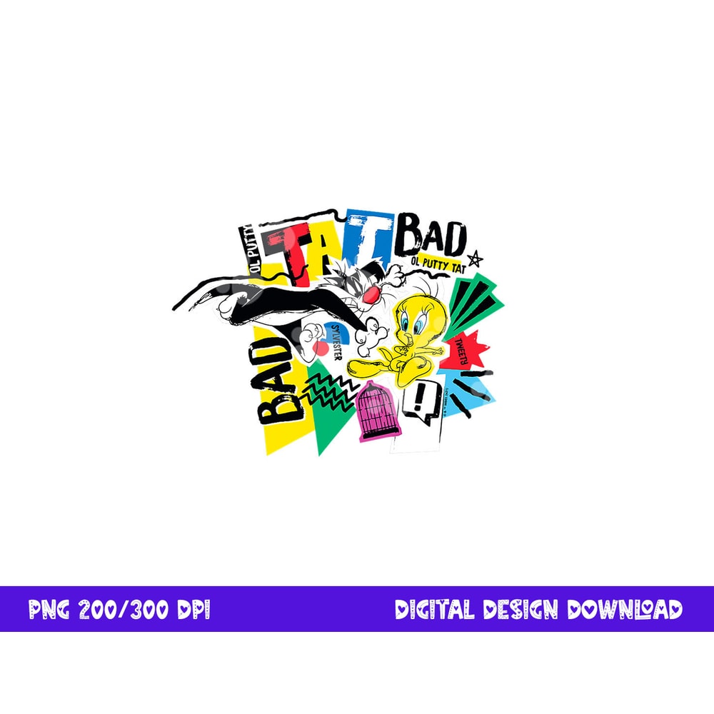 Looney Tunes Tweety Slyvester Chase is On png, sublimation .jpg