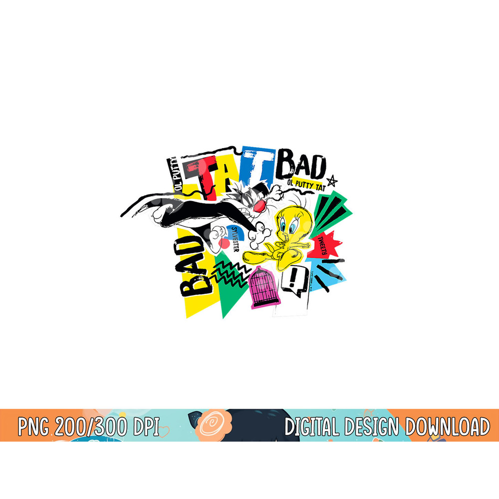 Looney Tunes Tweety Slyvester Chase is On  png, sublimation .jpg