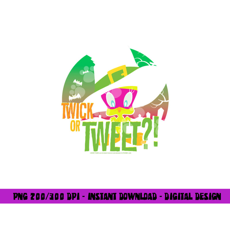 Looney Tunes Tweety Twick Or Tweet Halloween  png, sublimation .jpg