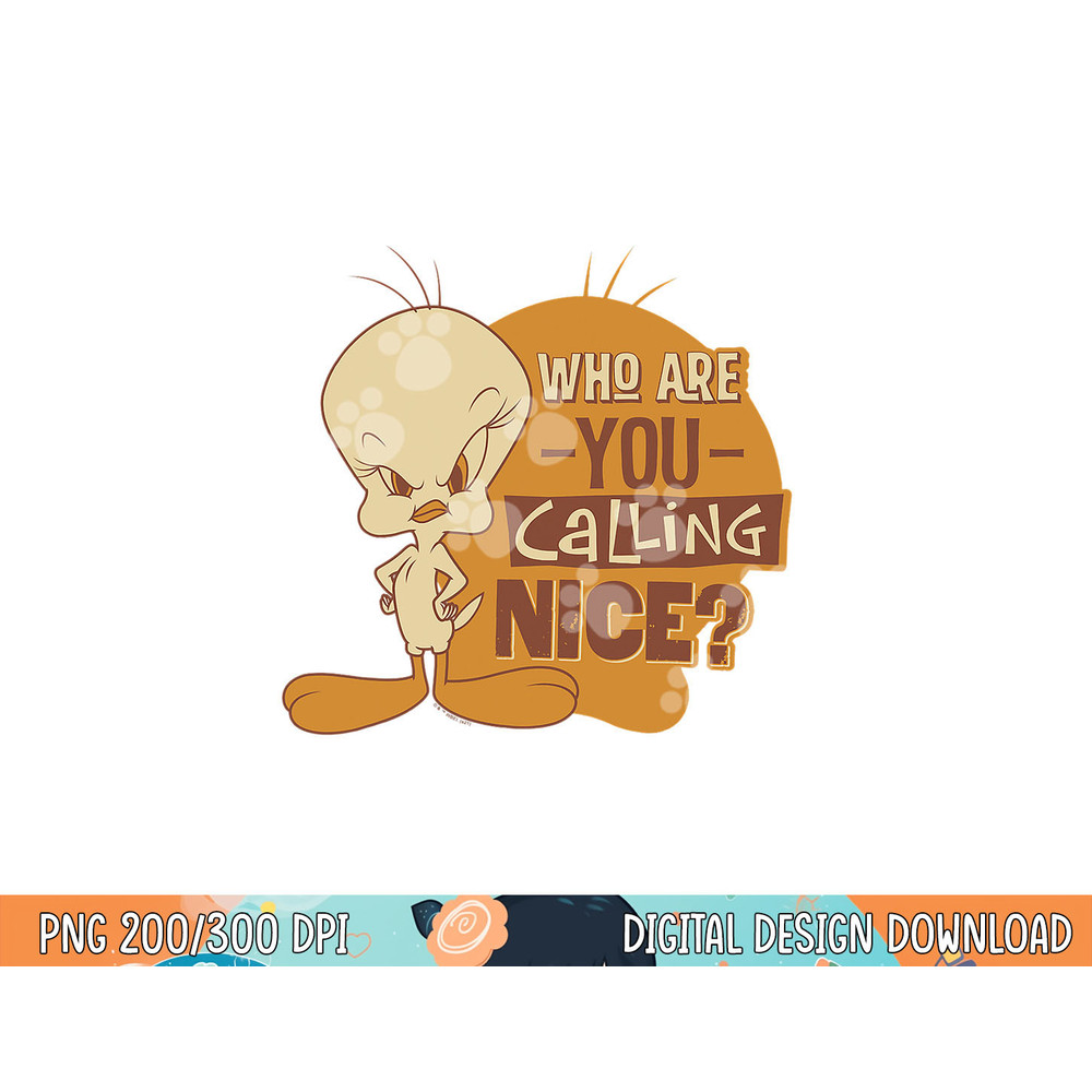 Looney Tunes Tweety Who You Calling Nice  png, sublimation .jpg