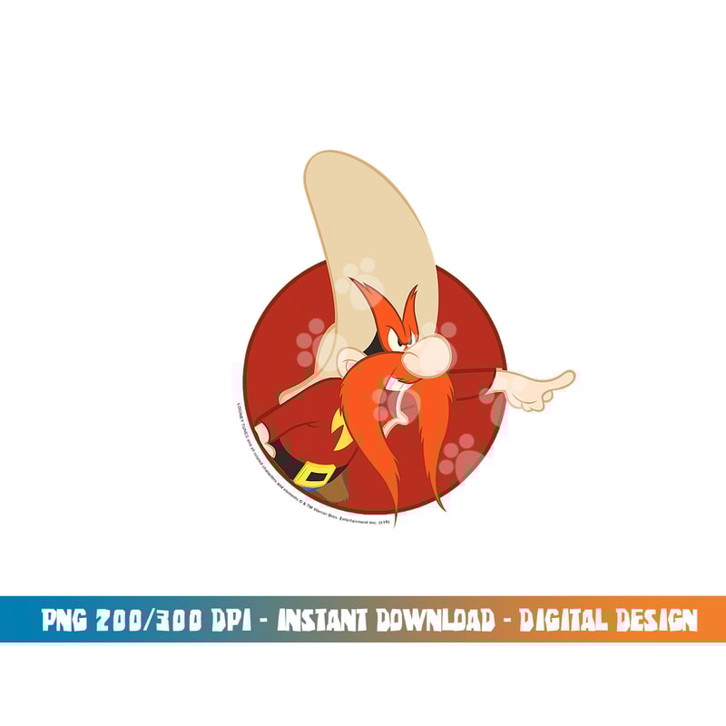 Looney Tunes Yosemite Sam Red Circle Portrait png, sublimation .jpg